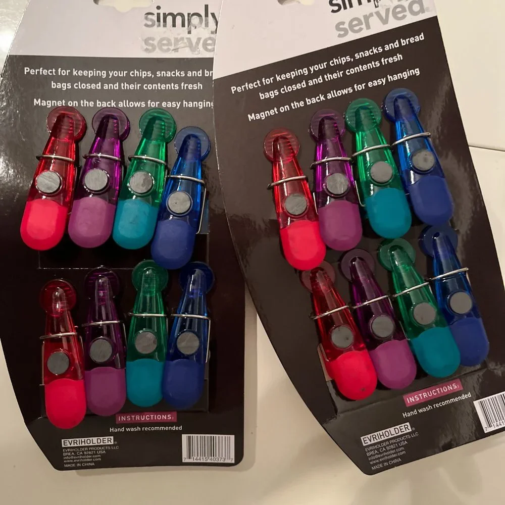 Magnetic Chip Clips (2‎ packs of 8 clips / total of 16 clips (new)